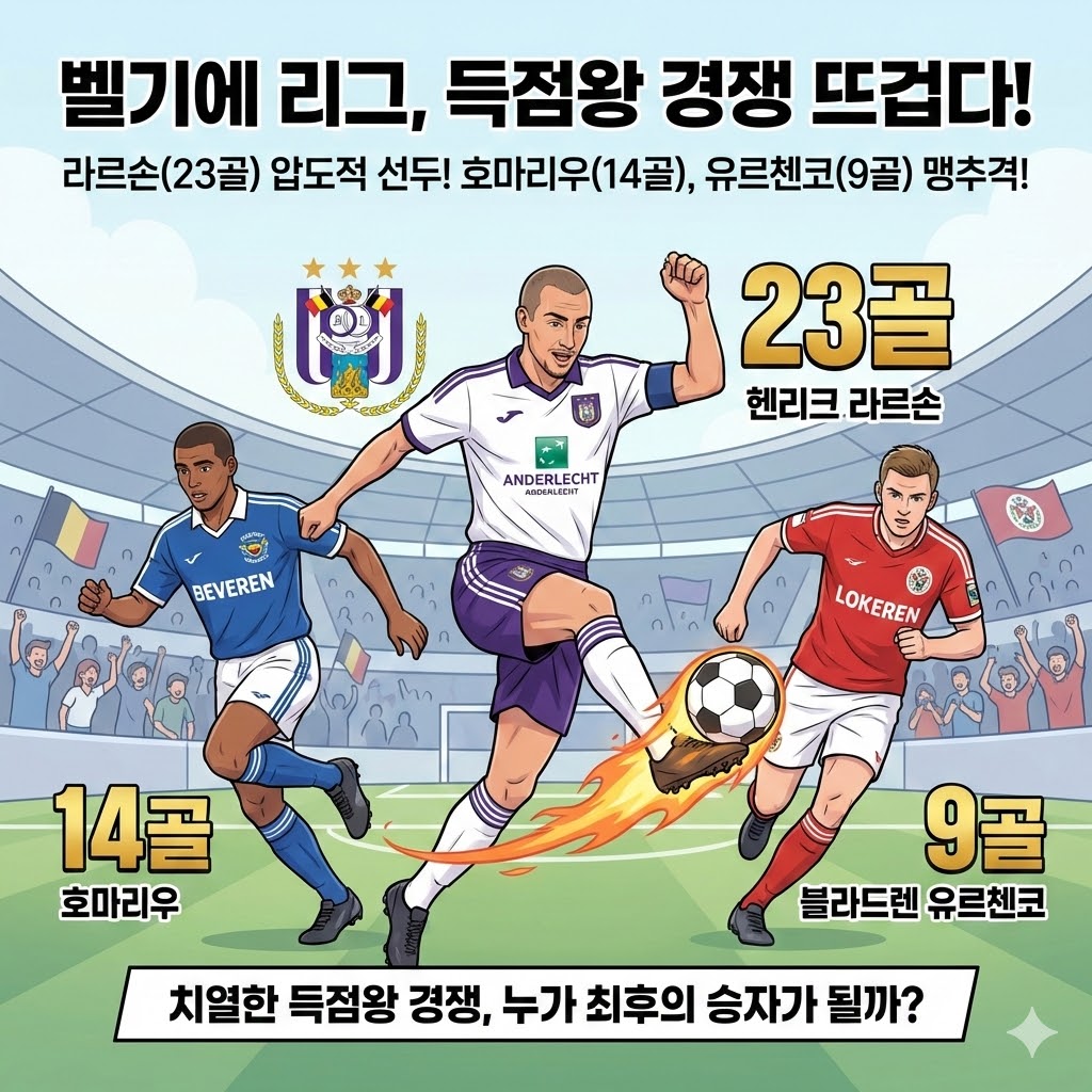 라르손 벨기에 리그 득점 랭킹 1위 압도적 질주